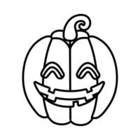 halloween pumpkin face line style vector