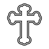 religious cross symbol line style icon vector