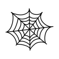 icono de estilo de línea de red de araña de halloween vector