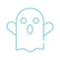 halloween ghost neon style icon vector