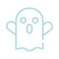 icono de estilo de neón fantasma de halloween vector