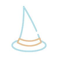 halloween witch hat neon style icon vector