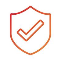 shield secure and check symbol gradient style icon vector