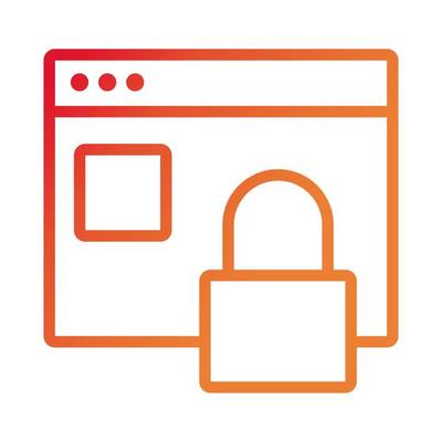 webpage template with padlock gradient style icon