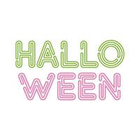 halloween word neon style icon vector