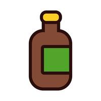 beer bottle line and fill style icon vector