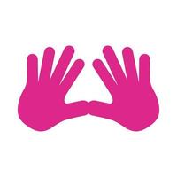 hands human stop pink silhouette style icon vector