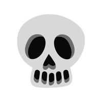 icono de estilo plano de cráneo de cabeza de halloween vector