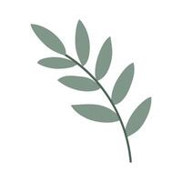 branch with leafs flat style icon vector