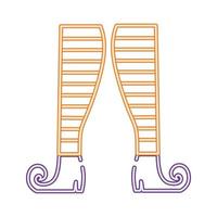 piernas de bruja con zapatos icono de estilo neón vector