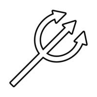 devil trydent fork line style icon vector