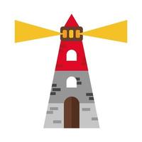 lighthouse marine flat style icon vector