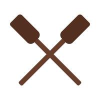 wooden oars flat style icon vector