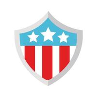 shield with usa flag flat style icon vector