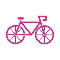 icono de estilo de silueta de bicicleta rosa vector