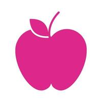 icono de estilo de silueta de fruta fresca de manzana vector