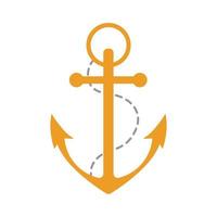 marine anchor with rope flat style vector