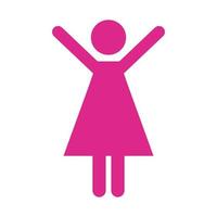 pink woman figure silhouette style vector