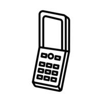 retro cellphone device line style vector