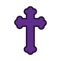 religious cross symbol flat style icon vector