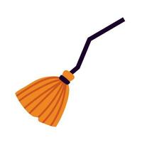 witch broom flat style icon vector