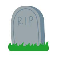 cemetery tomb with rip word flat style icon vector