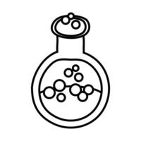 witch spell in flask line style icon vector