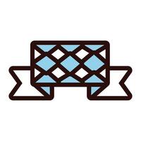 ribbon frame with oktoberfest flag line and fill style icon vector