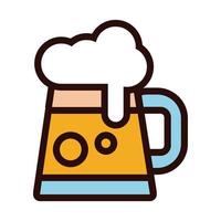 beer jar drink oktoberfest line and fill style icon vector