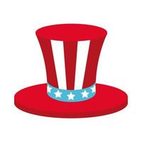 hat with united states of america flag flat style icon vector