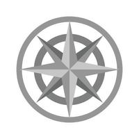 retro compass guide gray flat style icon vector