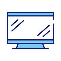 desktop computer monitor style line and fill icon vector