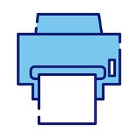 printer machine line and fill style icon vector