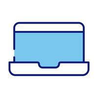 laptop computer device line and fill style icon vector