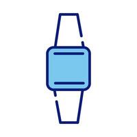 smartwatch device style line and fill icon vector