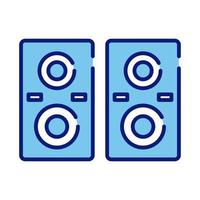 icono de estilo de relleno y línea de audio de altavoces vector