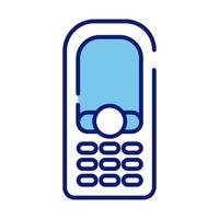 línea de dispositivo de teléfono móvil e icono de estilo de relleno vector