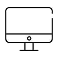 desktop computer all in one line style icon vector