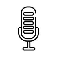 microphone audio line style icon vector