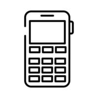 icono de estilo de línea de dispositivo de teléfono móvil retro vector