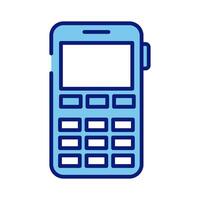 retro cellphone device line and fill style icon vector