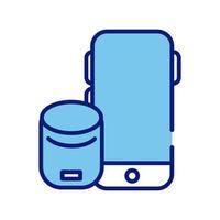 smartphone device with speaker line and fill style icon vector