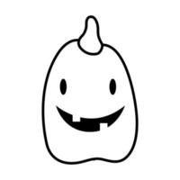 icono de estilo de línea de calabaza de halloween vector