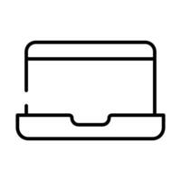 laptop computer device line style icon vector