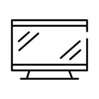 icono de línea de estilo de monitor de computadora de escritorio vector