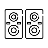 icono de estilo de línea de audio de altavoces vector