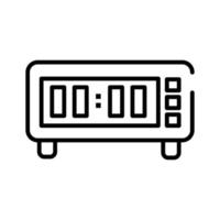 icono de estilo de línea de reloj de dormitorio digital vector