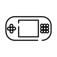 icono de línea de estilo portátil de videojuego vector