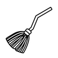 witch broom line style icon vector