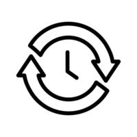 time clock with arrows reload line style icon vector